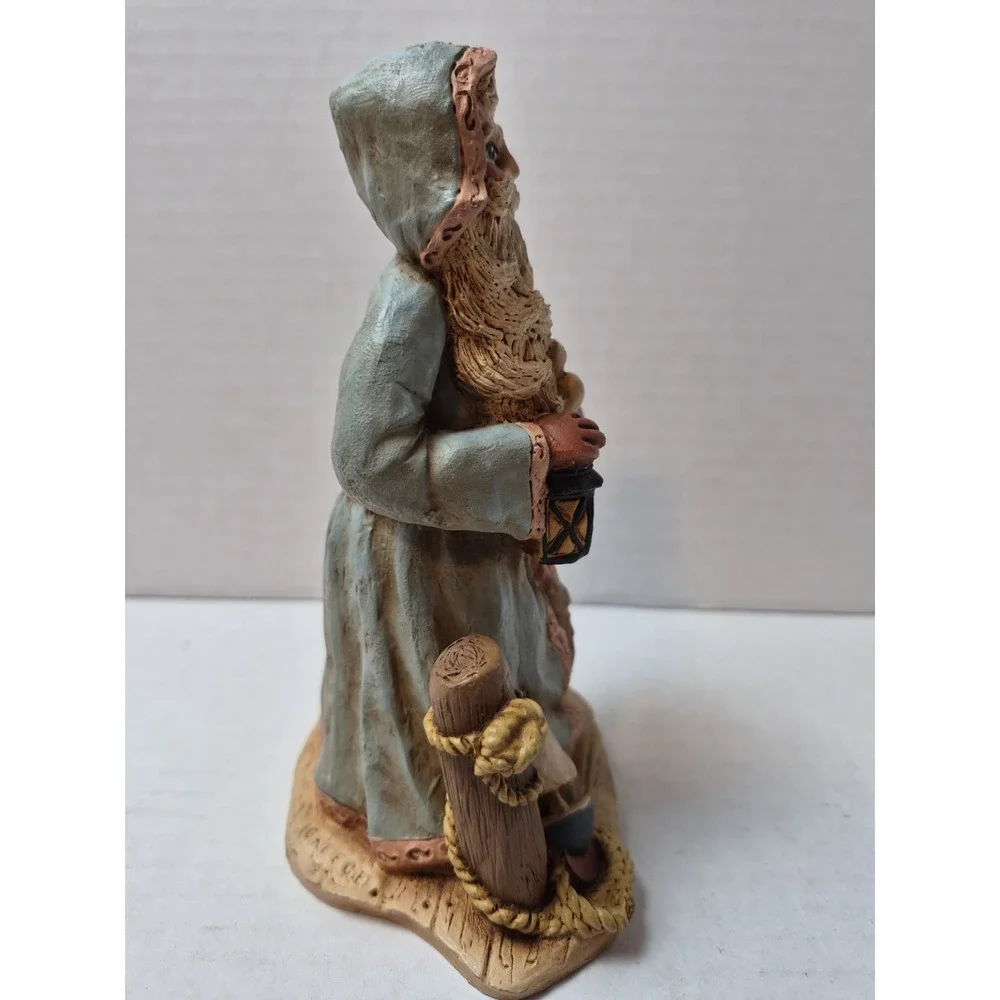 Vintage 1992 Wood World Nautical Santa Figurine‎ Made in USA Coastal Father Boat